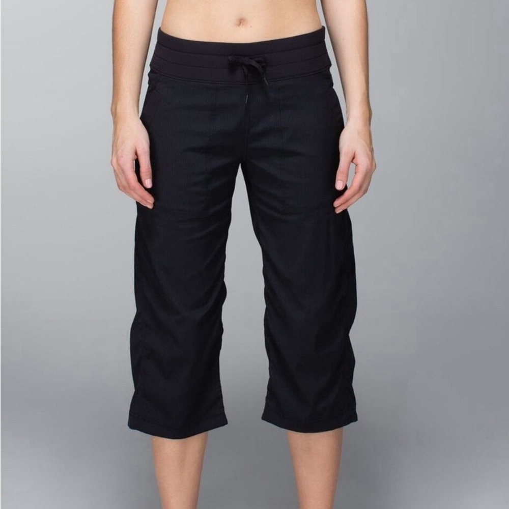 Lululemon Studio Crop Black Swift Coolmax No Liner Dance Cinch Baggy Y2K Capri 4
